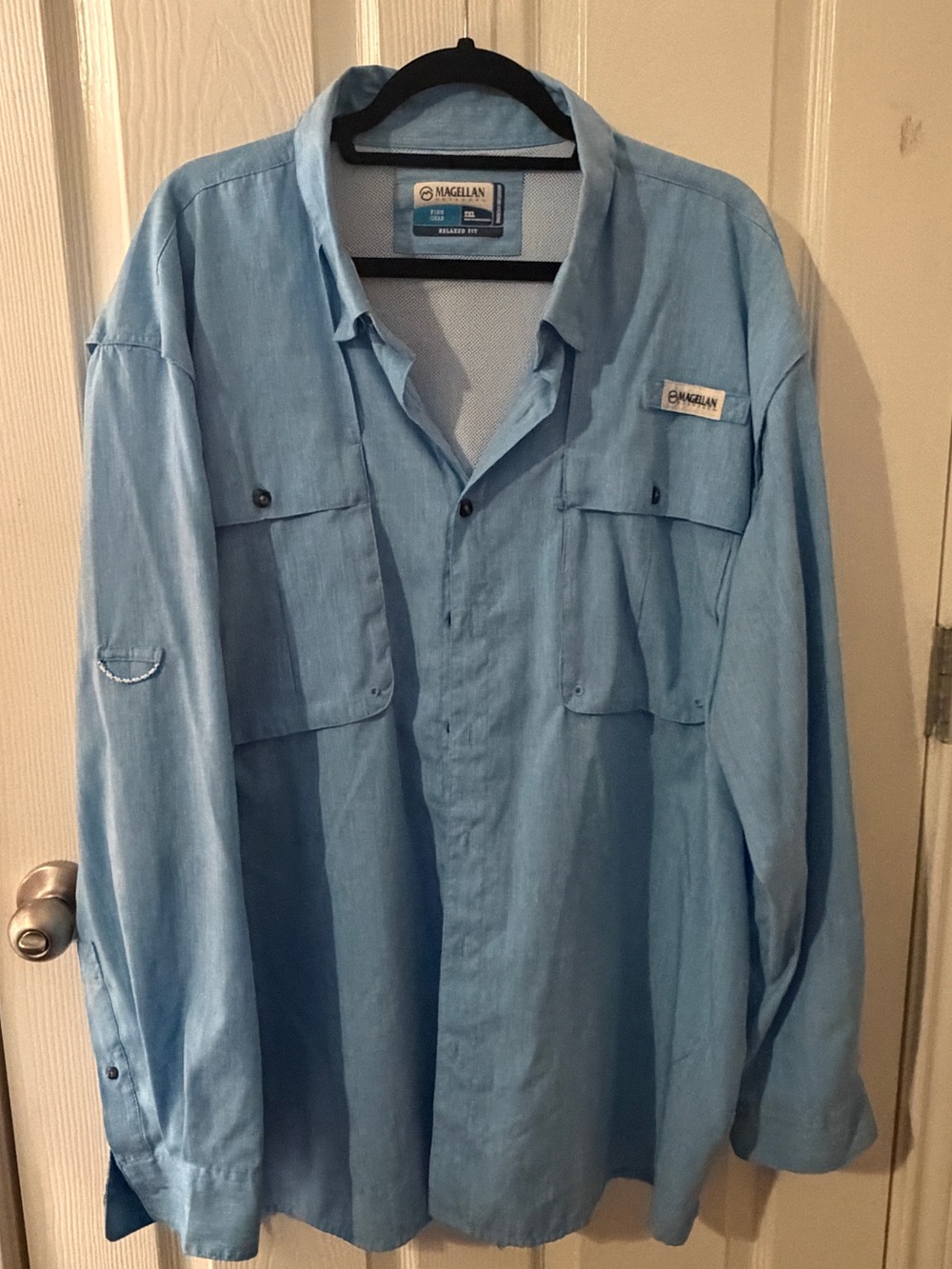 Magellan Outdoors Men’s Light Blue Long-Sleeve Fishing Shirt - 2XL